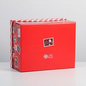 Коробка подарочная новогодняя складная «Новогодний подарок», 31*25.5*16 см, Новый год