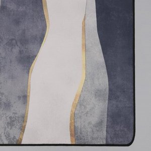 Коврик Доляна «Вега», 60x90 см, цвет чёрно-серый