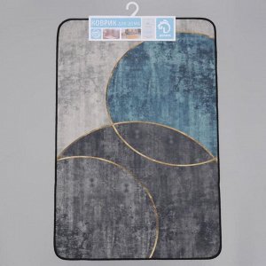 Коврик для ванной Доляна «Мэни», 60?90 см, цвет сине-серый