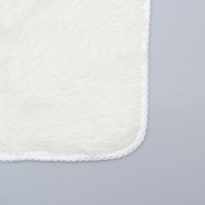 Набор ковриков для ванны и туалета Доляна «Пушистик», 2 шт: 38x40, 40x60 см, цвет белый