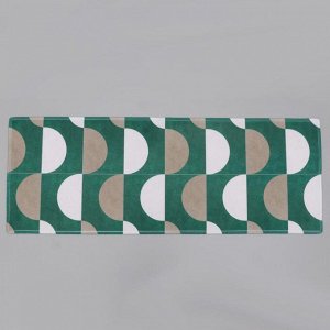 Коврик Доляна «Сфера», 45x120 см, цвет зелёно-бежевый