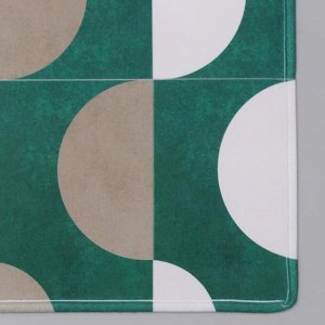 Коврик Доляна «Сфера», 45x120 см, цвет зелёно-бежевый