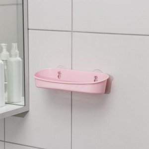 Полка настенная в ванную комнату на присосках, 23x10x5 см, МИКС