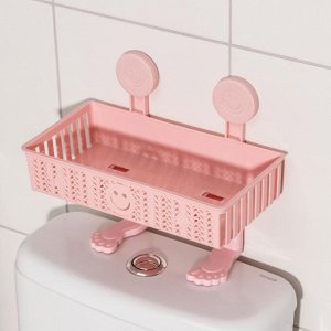 Полка для ванных принадлежностей «Колосок», 28x15x6 см, на присосках, с крючками, цвет МИКС