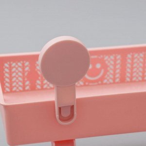 Полка для ванных принадлежностей «Колосок», 28x15x6 см, на присосках, с крючками, цвет МИКС