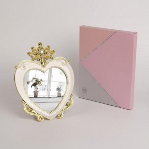 Зеркало интерьерное в подарочной упаковке, зеркальная поверхность 14 ? 14,5 см, цвет бежевый/золотистый
