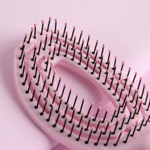 Расчёска массажная, для сушки волос, 7 x 24 см, цвет розовый
