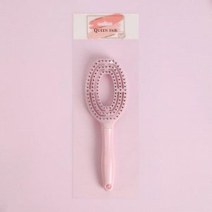 Расчёска массажная, для сушки волос, 7 × 24 см, цвет розовый
