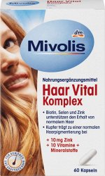 Mivolis Haar Vital Komplex Kapseln Витаминный комплекс для волос, 60 шт