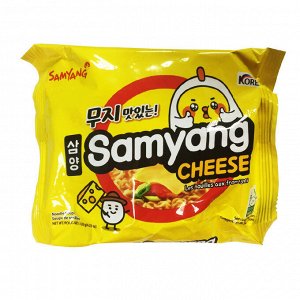 Лапша пшеничная Samyang ЧИЗ РАМЕН, со вкусом сыра, м/у 120 гр. Ю.КОРЕЯ (CHEESE Les nouilles aux fromages)