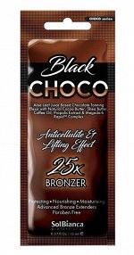 Крем д/солярия на основе алоэ “Choco Black” 25х bronzer,15мл (масла какао, Ши, кофе, экстракт прополиса, витам. комплекс)
