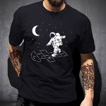 Мужская футболка, принт &quot;Космонавт играет в игру&quot;, цвет черный