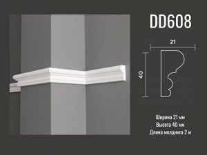 Молдинг DD608 Decor-Dizayn из дюрополимера 40*21мм 2м 1/38