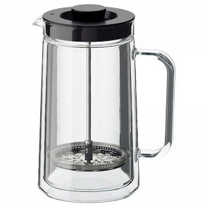 EGENTLIG ЭГЕНТЛИГ Кофе-пресс/заварочный чайник, двуслойные стенки/прозрачное стекло0.9 л
