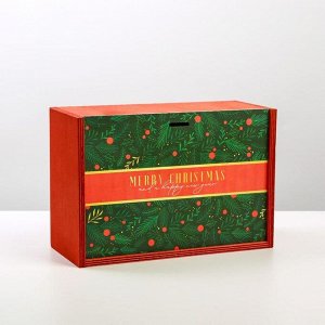 Ящик деревянный Merry Christmas, 20 ? 30 ? 12 см