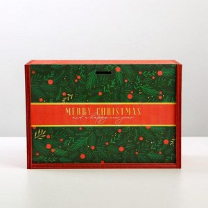 Ящик деревянный Merry Christmas, 20 ? 30 ? 12 см