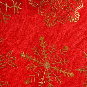Колпак новогодний "Золотые снежинки" 39х27 см, красно-золотой