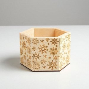Кашпо флористическое "Снежинки", шестигранник, 15 х 13 х 10 см