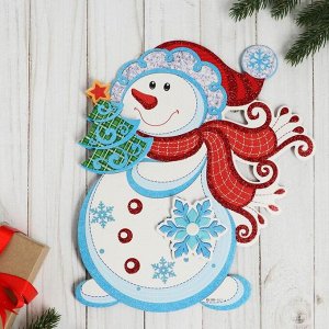 Плакат "Снеговик с ёлочкой" 28х23 см