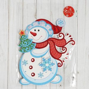 Плакат "Снеговик с ёлочкой" 28х23 см