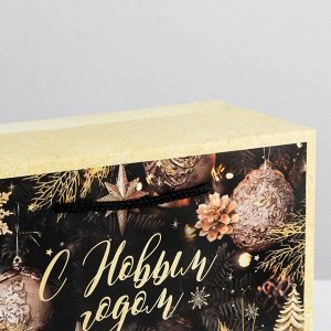 Пакет-коробка «Новогодняя ночь», 28 ? 20 ? 13 см