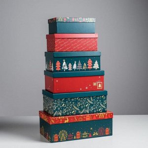 Набор подарочных коробок 6 в 1 «С новым годом», 20x12.5x7.5 - 32.5x20x12.5 см, Новый год