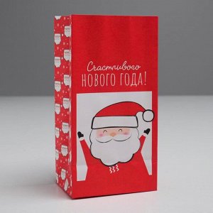 Пакет подарочный без ручек «Счастливого Нового Года!», 10x19x7 см