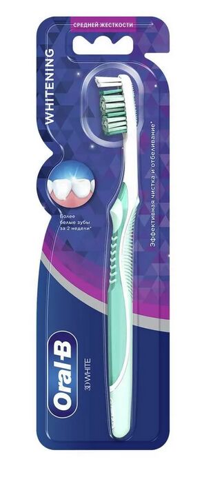 ORAL_B®️ Зубная щетка 3D White Whitening 40 средняя 1шт