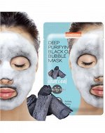 Кислородная маска для лица с углем PUREDERM Deep Purifying Black O2 Bubble Charcoal
