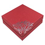 BOX019-04 Коробка для бижутерии, 3х9х9см, цвет красный