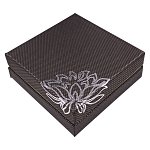 BOX019-06 Коробка для бижутерии, 3х9х9см, цвет коричневый