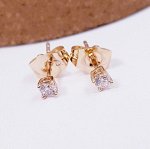 Серьги гвоздики коллекция Xuping покрытие позолота