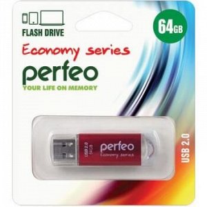 USB-флеш-накопитель PERFEO 64GB E01 Red economy series Perfeo {Китай}