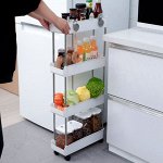 Стеллаж пластиковый, 4 яруса, цвет белый