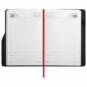 Ежедневник датированный 2022 А5 138x213 мм BRAUBERG "Up", под кожу, софт-тач, держатель для ручки, бордовый, 112805