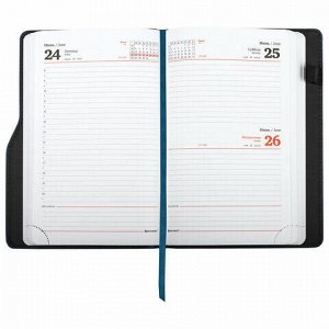 Ежедневник датированный 2022 А5 138x213 мм BRAUBERG "Up", под кожу, софт-тач, держатель для ручки, синий, 112806