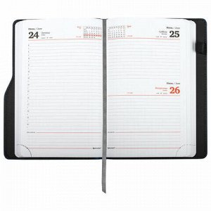 Ежедневник датированный 2022 А5 138x213 мм BRAUBERG "Up", под кожу, софт-тач, держатель для ручки, серый, 112807