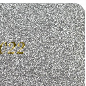 Ежедневник датированный 2022 А5 138x213 мм BRAUBERG "Sparkle", блестки, серебряный, 112830