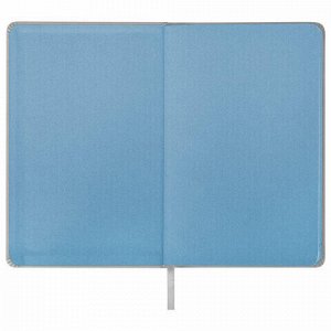 Ежедневник датированный 2022 А5 138x213 мм BRAUBERG "Original", под кожу, серый/голубой, 112836
