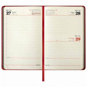 Ежедневник датированный 2022 А5 138x213 мм BRAUBERG "Original", под кожу, бордовый/серый, 112839