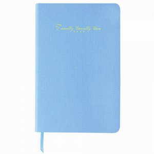 Ежедневник датированный 2022 А5 138x213 мм BRAUBERG "Pastel", под кожу, синий, 112854