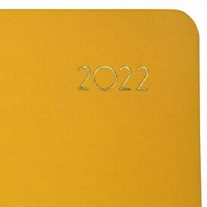 Ежедневник датированный 2022 МАЛЫЙ ФОРМАТ 100х150 мм А6, BRAUBERG "Select", балакрон, желтый, 112926