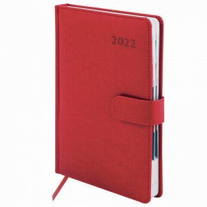 Ежедневник датированный 2022 А5 148х218 мм GALANT "Ritter", под кожу, красный, 112938