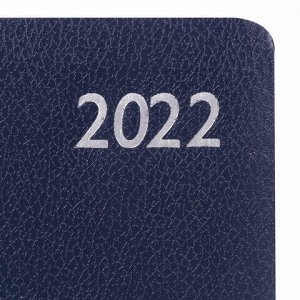 Еженедельник датированный 2022 А5 145х215 мм BRAUBERG "Profile", балакрон, синий, 112879