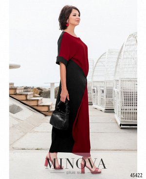 Платье №2280-марсала-черный