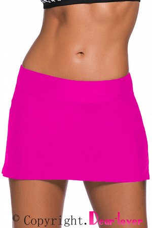 Ярко-розовая юбка для купания с широким поясом