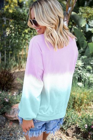 VitoRicci Фиолетово-бирюзовый свободный пуловер блочной расцветки