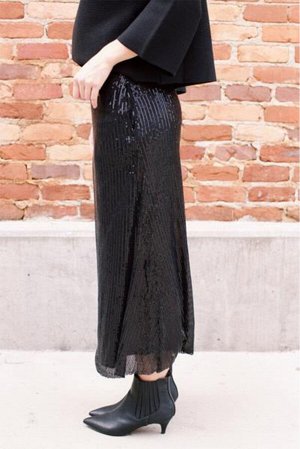 Черная обтягивающая юбка-миди с высокой талией и пайтеками