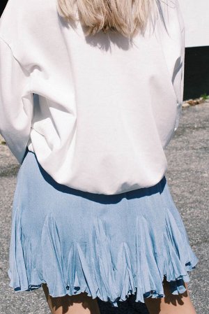 Голубая юбка-пачка с высокой талией