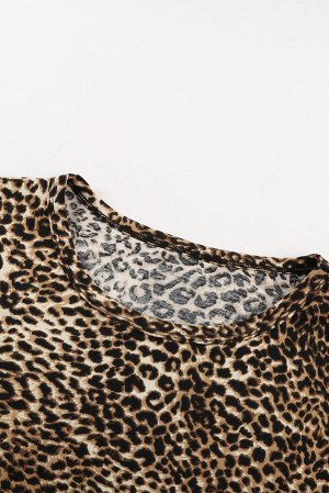 Леопардовая футболка с оборками